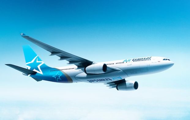Transat aircraft in flight