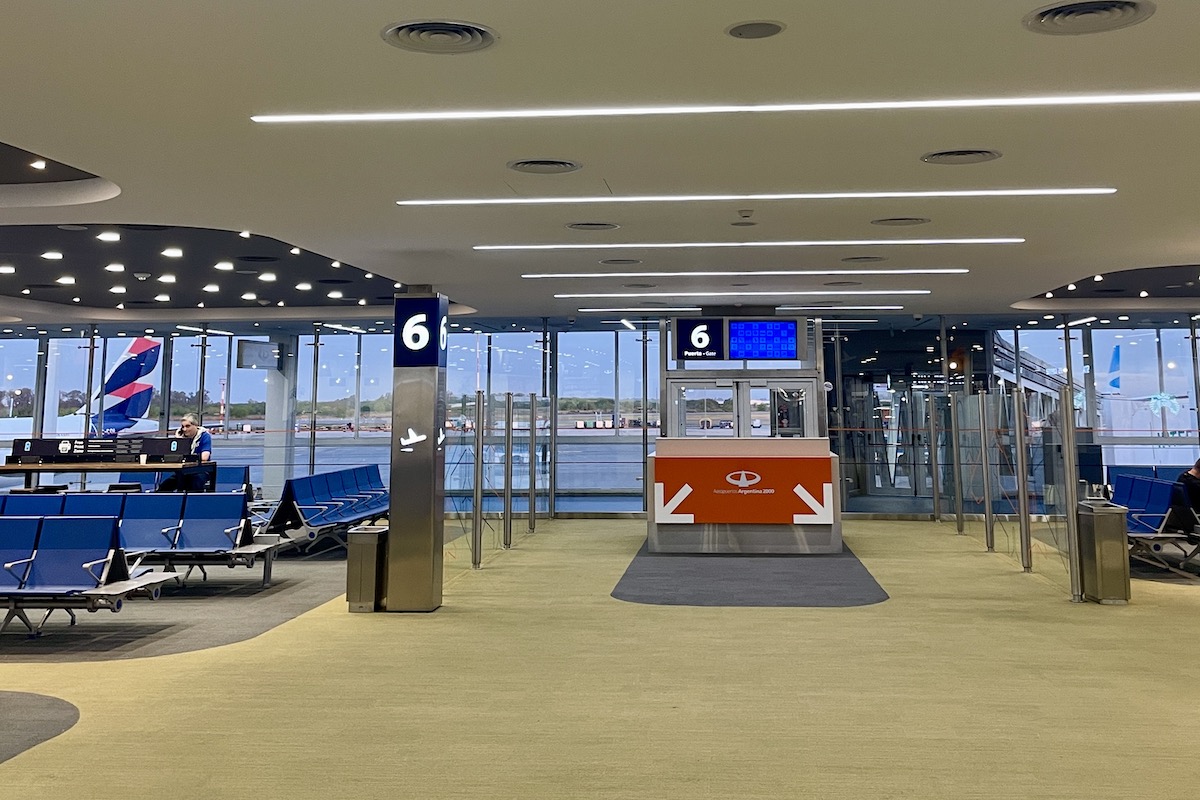 An empty gate at Buenos Aires' Ezeiza airport.
