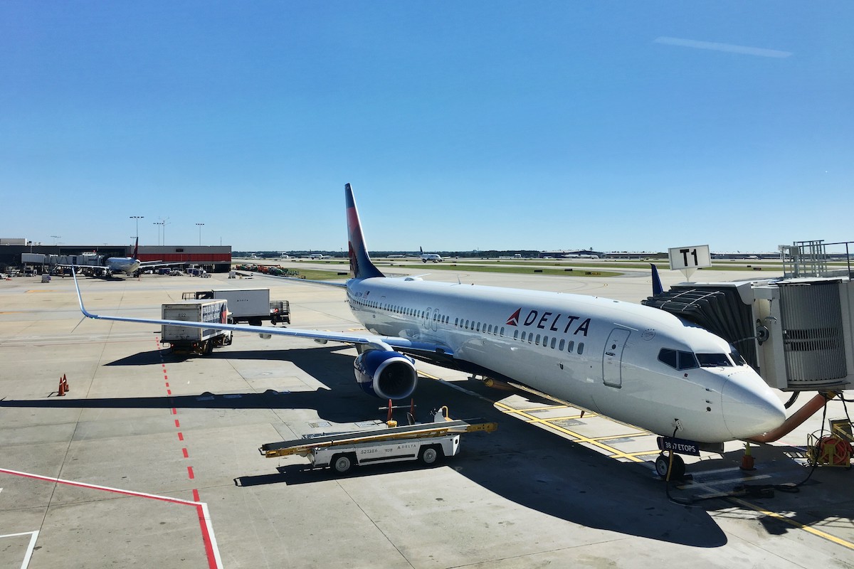 A Delta Boeing 737 at the Atlanta Airport