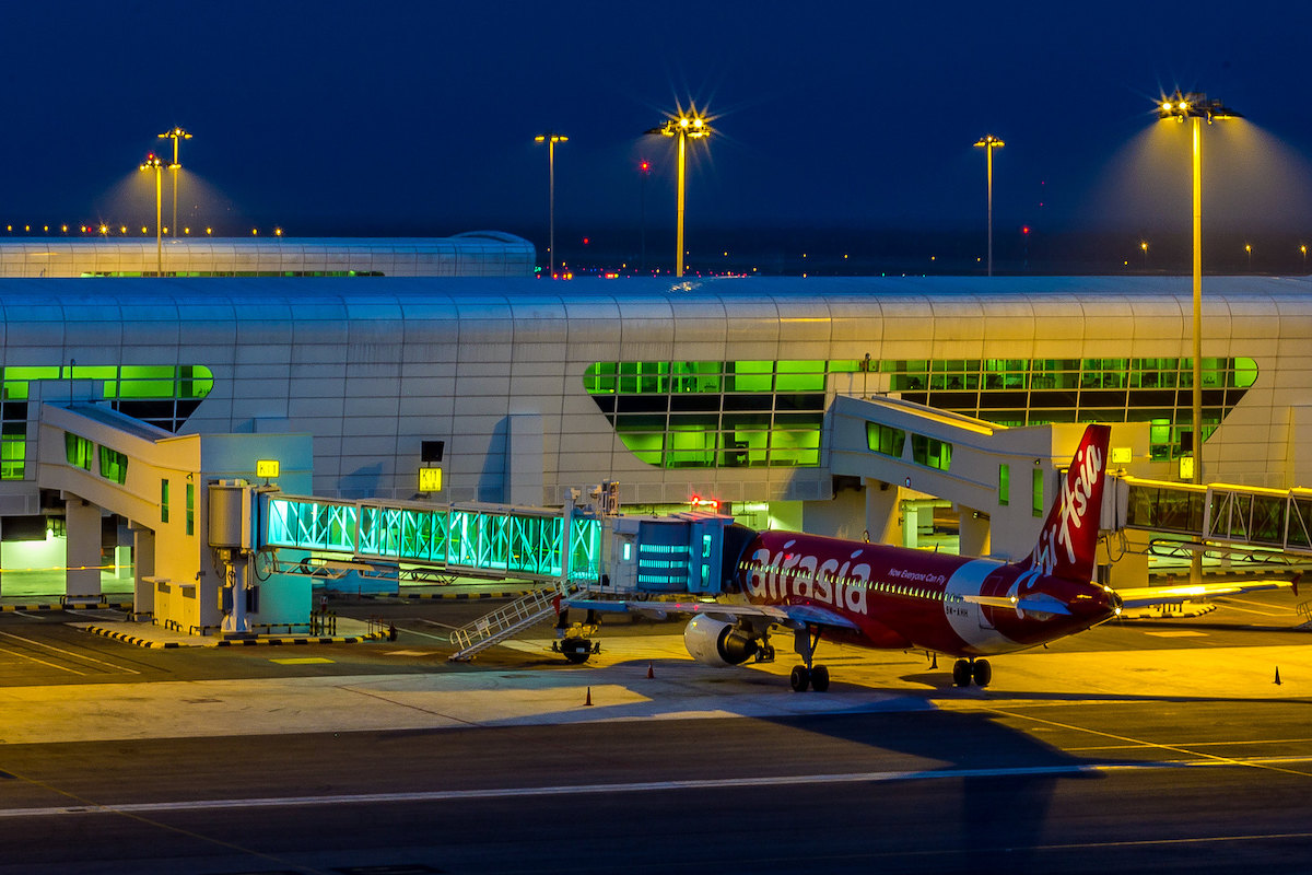 An AirAsia plane at the Kuala Lumpur airport