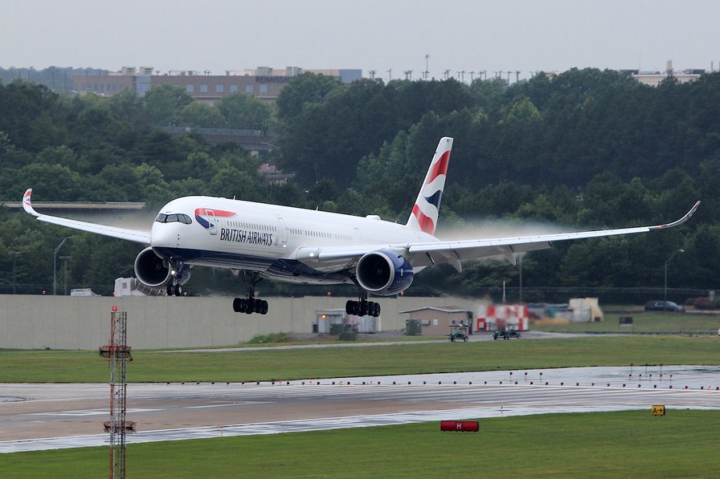 British Airways Airbus A350 landing