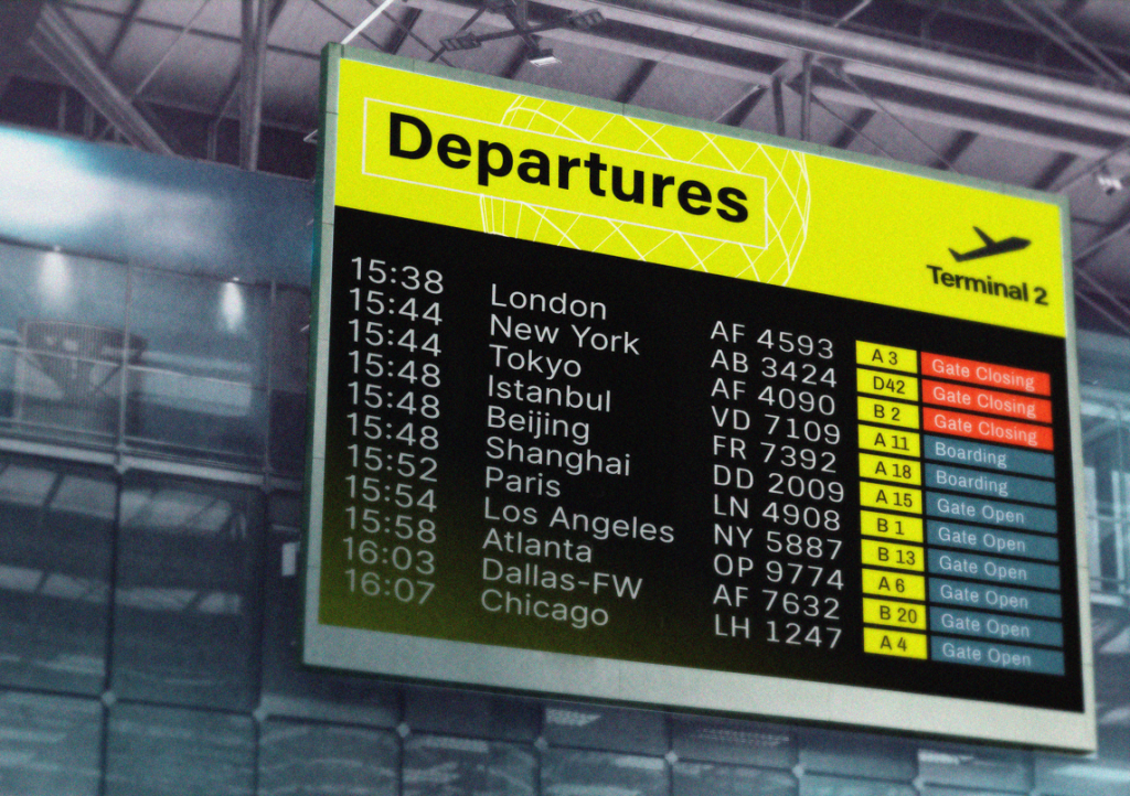 Airline Weekly airport departure board